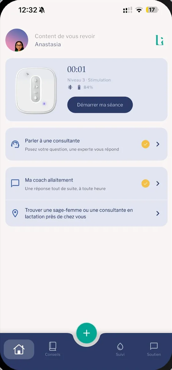 Écran de l'application Lileo