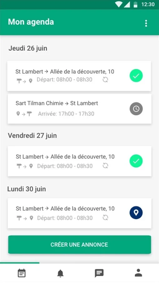 Deuxième écran de l'application UGo